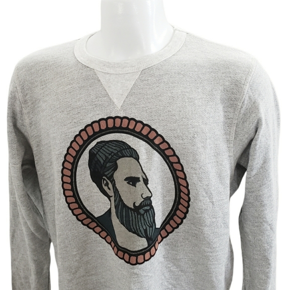 Krave + Kulture Sailor Sweatshirt Longsleeve Pullover Gray Heathered Size Medium - Picture 5 of 12